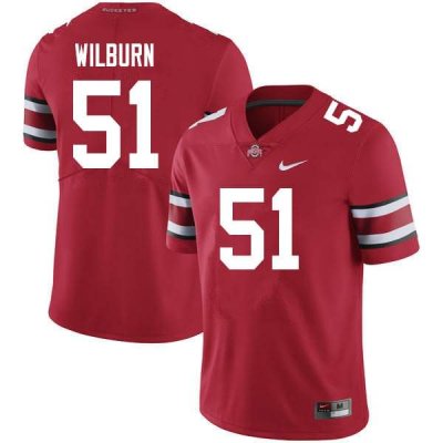 NCAA Ohio State Buckeyes Men's #51 Trayvon Wilburn Scarlet Nike Football College Jersey RUG0345AV